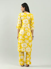 Printed Cotton Blend Kurta With Pants