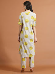 Printed Cotton Blend Kurta With Pants