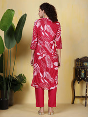 Printed Cotton Blend Kurta With Pants