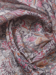 Embroidered Chanderi Unstitched Suit With Pant & Dupatta