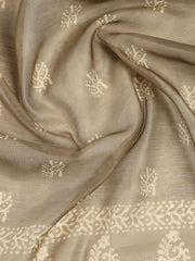 Embroidered Chanderi Unstitched Suit With Dupatta