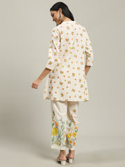 Printed Cotton Blend Kurta With Pants