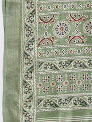 Ajrak Printed Dola Cotton Woven Saree