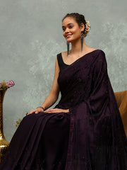 Stone Embroidered Satin Saree