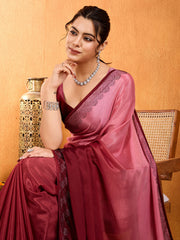 Embroidered Chinon Saree