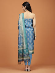 Printed Tussar Unstitched Suit Piece With Dupatta