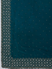 Cutdana Embroidery Chinon Saree