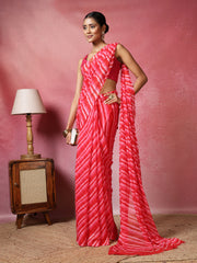 Abstract Printed Georgette Saree
