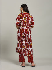 Printed Cotton Blend Kurta With Pants