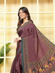 Digital Printed Crepe Saree