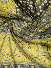 Printed Cotton Blend Unstitched Suit With Dupatta