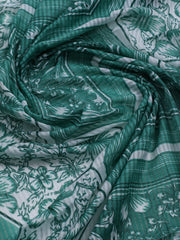 Floral Printed Cotton Blend Unstitched Suit With Dupatta