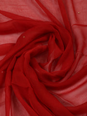 Woven Design Chanderi Maroon Unstitched Suit With Pant & Dupatta