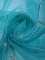 Embroidered Chanderi Unstitched Suit With Dupatta