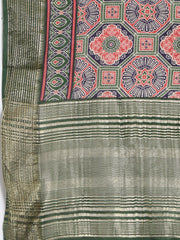 Digital Printed Cotton Blend Woven Saree