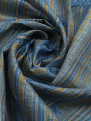 Embroidered Tussar Unstitched Kurta With Pant & Dupatta