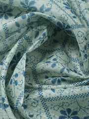 Embroidered Chanderi Unstitched Suit With Pant & Dupatta