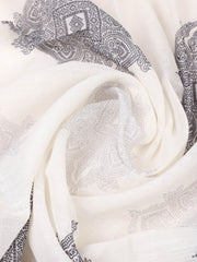 Printed Cotton Blend Unstitched Suit With Pant & Dupatta