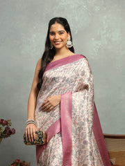 Digital Printed Art Silk Saree