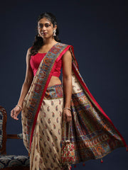 Digital Printed Art Silk Unstitched Suit With Pant & Dupatta