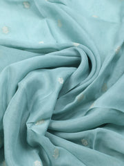 Embroidered Art Silk Unstitched Suit With Dupatta