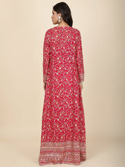 Zari Jaal Embroidered Georgette Kurta With Skirt & Dupatta