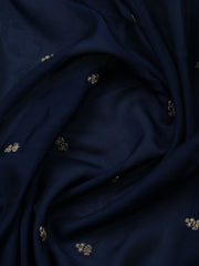 Embroidered Chanderi Unstitched Suit With Pant & Dupatta