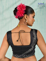 Embroidered Satin Saree