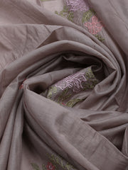 Embroidered Chanderi Unstitched Suit With Dupatta