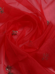 Embroidered Organza Unstitched Suit With Dupatta