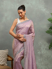 Stone Embroidered Tissue Saree