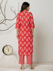 Printed Cotton Blend Kurta With Pants