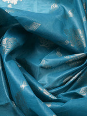 Woven Design Chanderi Unstitched Suit With Pant Dupatta