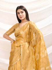 Zari Border Booti Woven Art Silk Saree