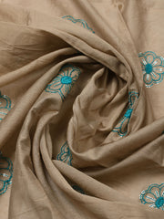 Embroidered Cotton Unstitched Suit With Pant & Dupatta