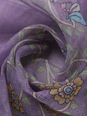 Embroidered Cotton Blend Ustitched Suit With Pant & Dupatta