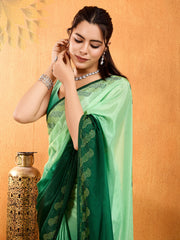 Embroidered Chinon Saree