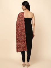 Neck Patti Cotton Blend Unstitched Suit With Dupatt