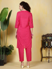 Printed Cotton Blend Kurta With Pants