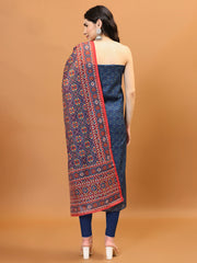 Printed Chanderi Unstitched Suit Piece With Dupatta