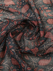 Printed Chanderi Unstitched Suit With Pant & Dupatta