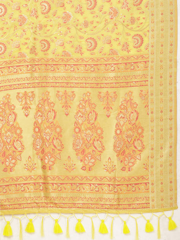 Resham Zari Jaal Embroidered Banarsi Woven Saree