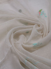 Neck Embroidered Cotton Blend Unstitched Suit With Dupatta