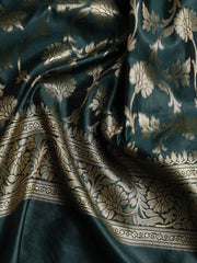 Woven Banarasi Chanderi Unstitched Suit With Dupatta