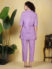 Printed Cotton Blend Kurta With Pants