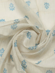 Embroidered Cotton Blend Unstitched Suit With Pant & Dupatta