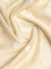 Neck Embroidered Chanderi Unstitched Suit With Dupatta