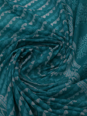 Printed Cotton Blend Unstitched Suit With Dupatta