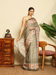 Printed Tussar Saree