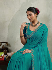 Embelished Satin Saree